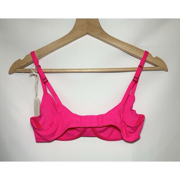 AERIE SMOOTHEZ Sheer Unlined Underwired Full Coverage Hot Pink Bra 36B NWT - Picture 2 of 5